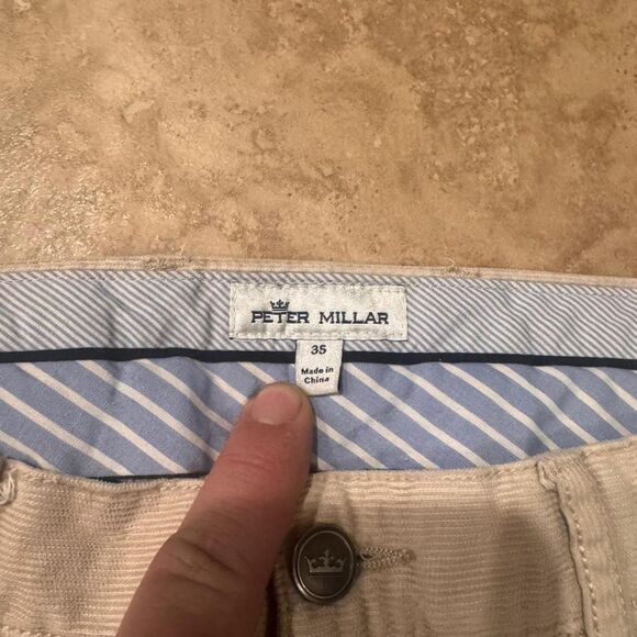 Peter-millar Men's Tan and Cream Trousers - Picture 3 of 4